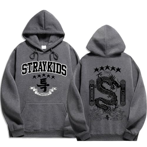 Flyself Kpop 5 Stars Kapuzenpullover Herren Damen Langarm Hoodies Sweatshirts Lose Freizeit Streetwear Sweater Y2K Hip Hop Sportjacke Jacke BangChan Hyunjin Han Felix Seungmin I.N von Flyself