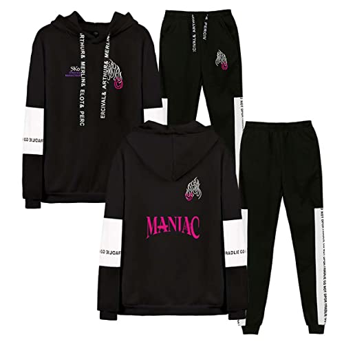 Flyself Kpop Stray Kids MANIAC Trainingsanzug Herren Sportanzug Jogginganzug Damen2 Stück Freizeitanzug Kapuzenpullover Langarm Hoodie & Jogginghose Fitness Sporthose und Trainingsjacke von Flyself