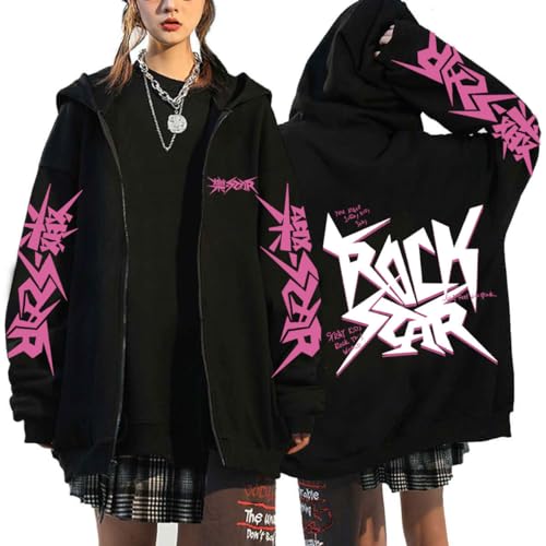 Flyself Kpop 樂-Star Rockstar Kapuzenpullover Herren Damen Y2K E-Girl Zip Up Hoodies Sweatshirts Pullover Casual Oberteile Harajuku Oversized Jacke BangChan Hyunjin Han Felix Seungmin I.N von Flyself