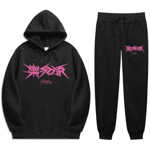 Flyself Kpop Stray Kids 樂-Star Sportanzug Traingsanzug Jogginganzug Herren Damen Langarm Hoodie & Jogginghose 2 Stück Freizeitanzug Kapuzenpullover Y2K Hip Hop Streetwear von Flyself