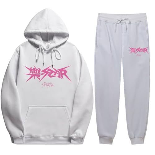 Flyself Kpop Stray Kids 樂-Star Sportanzug Traingsanzug Jogginganzug Herren Damen Langarm Hoodie & Jogginghose 2 Stück Freizeitanzug Kapuzenpullover Y2K Hip Hop Streetwear von Flyself