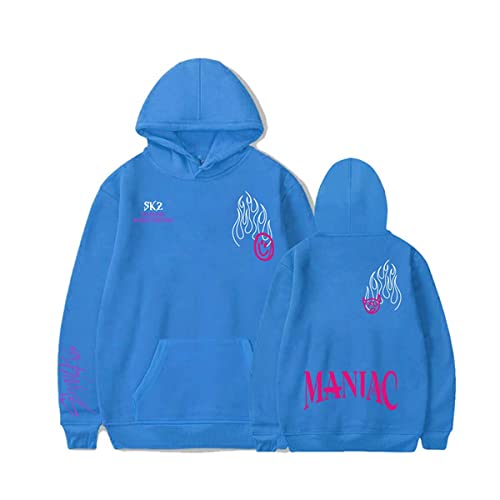 Flyself Kpop Stray Kids Title Song MANIAC Kapuzenpullover Herren Damen Hoodies Lange Ärmel Sweatshirts Pullover Casual Oberteile Oversized Hoodie, L, Blue A von Flyself