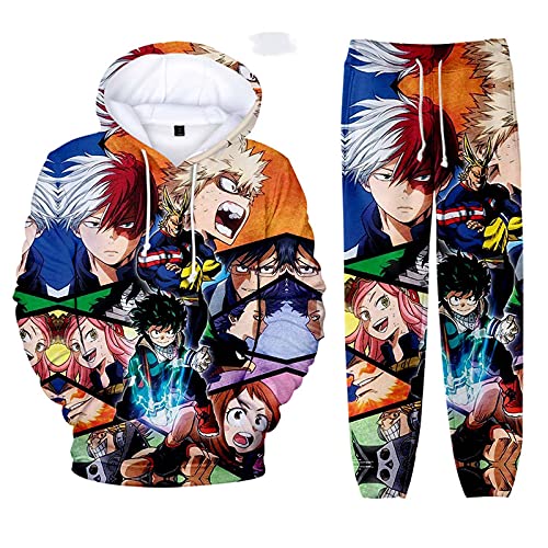 Flyself Trainingsanzüge für Herren Damen Unisex Anime 3D Druck Hoody und Hosen für Jungen Mädchen XXS-XXL von Flyself