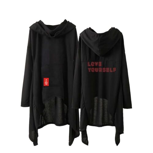 Flyself Unisex Kapuzenpullover Bangtan Boys Lässiger unregelmäßiger Saum Kleid Langarm Hoodie Sweatshirt Pullover Suga Jimin Jin Jung Jook RM J-Hope V von Flyself