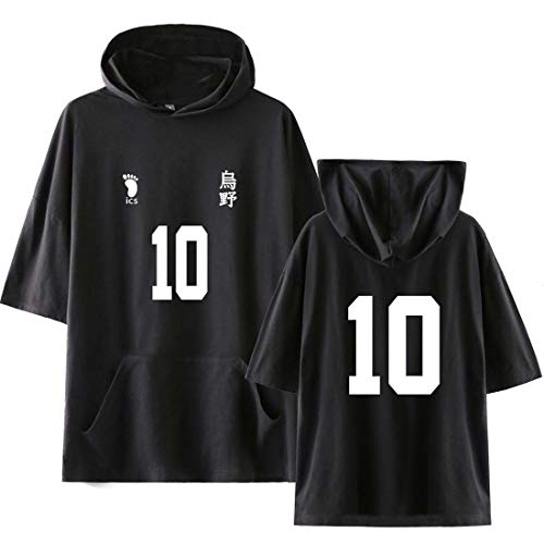 Flyself Unisex Haikyuu Hoodie T-Shirts Cosplay Karasuno Hinata Shoyo Hinata Tobio Kostüm High School Volleyball Bluse Tops für Männer Damen von Flyself