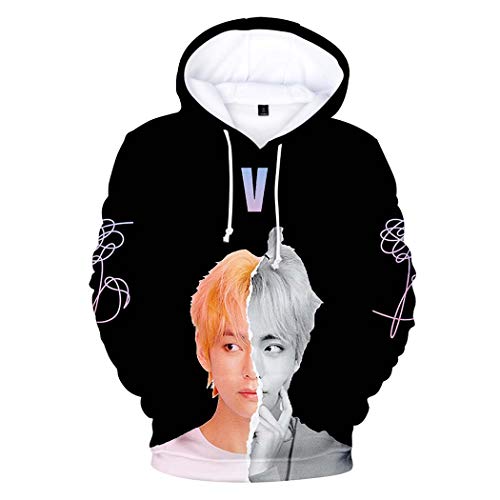 Flyself Unisex KPOP Kapuzenpullover 3D Digitaldruck Hoodie Lange Ärmel Sweatshirts Kapuze Pullover Tops Coole Oberteile Bangtan Boys Jungkook Jimin V Suga Jin J-Hope Rap Monster von Flyself