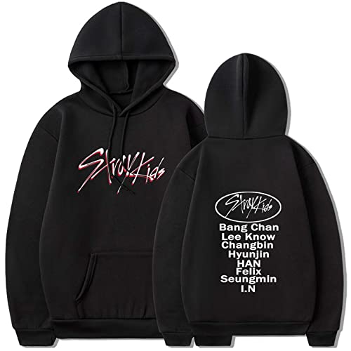 Flyself Unisex Kpop Stray Kids Kapuzenpullover Langarm Hoodies Sweatshirts Pullover Jumper Hip Hop Tops Bang Chan Changbin Hyunjin Felix Seungmin Jeongin Jisung Minho Woojin von Flyself