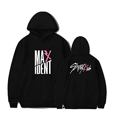 Flyself Unisex Kpop Stray Kids Merch Kapuzenpullover Neues Album Maxident Bedruckte Langarm Hoodie Hooded Pullover Tops Streetwear zur Unterstützung von Stray Kids Musikfans Geschenk von Flyself