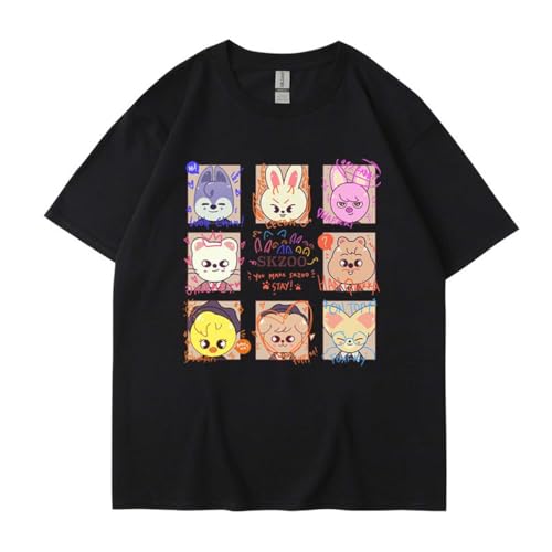 Flyself Unisex Kpop T-Shirts Männer Frauen Hip Hop Tops Sommer Casual T-Shirts BangChan Changbin Hyunjin Felix Seungmin Jeongin Jisung Minho von Flyself