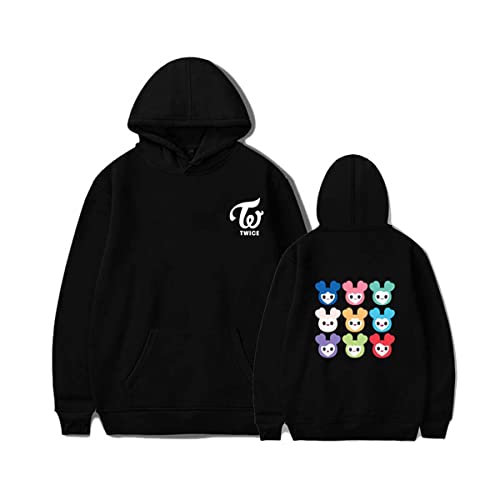Flyself Unisex Kpop Twice Kapuzenpullover Karikatur Langarm Hoodies Sweatshirts Pullover Jumper Hip Hop Tops NA YEON JUNG YEON MOMO SANA JI Hyo MINA DAHYUN CHAE Young TZUYU von Flyself