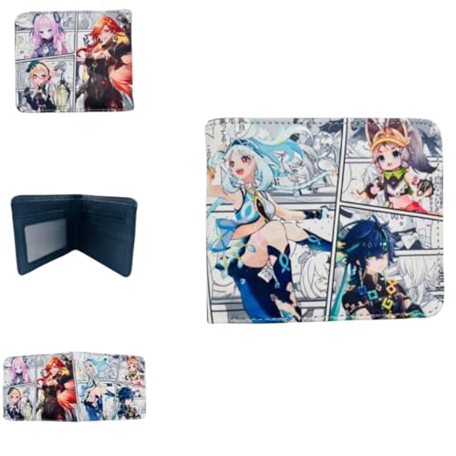 Flyshun Wanderer Anime Brieftasche für Frauen Männer schlanke Leder Bifold Bi-Fold Brieftaschen, Schwarze Geldbörse, ID Kreditkarte Null Brieftasche Cosplay Zubehör (Mavuika) von Flyshun