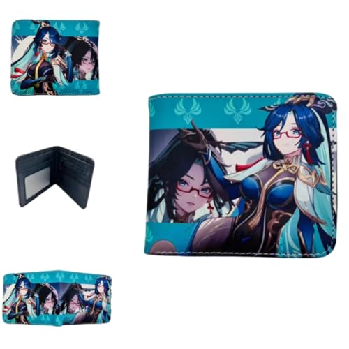 Flyshun Wanderer Anime Brieftasche für Frauen Männer schlanke Leder Bifold Bi-Fold Brieftaschen, Schwarze Geldbörse, ID Kreditkarte Null Brieftasche Cosplay Zubehör (Xianyun 2) von Flyshun