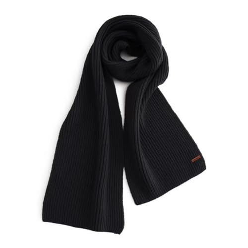 Flysluo Schal Damen Herren, Klassischer Gestrickter Loop Damen Herren Schal Winter Warm Lange Knit Scarf Strickschal Winterschal Feinstrick Unisex,Größe 185 x 35 cm，Schwarz von Flysluo
