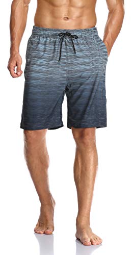 Flytop Herren Badehose, schnelltrocknend, Boardshorts mit Reißverschlusstaschen - Grau - X-Large von Flytop