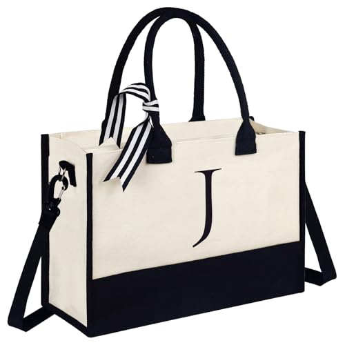 Fmeida Canvas Tote Bag Damen Strandtasche XXL Familien Beach Bag mit Reißverschluss Schultertasche Einkaufstasche Tragetasche Personalisierte Geschenke für Frauen Braut von Fmeida