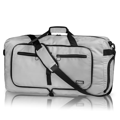 Fmeida Reisetasche Groß Sporttasche Damen Travel Bag Faltbare Reisentaschen Weekender Herren XXL Saunatasche Wasserdicht Kliniktasche Geburt 65L Nebel von Fmeida