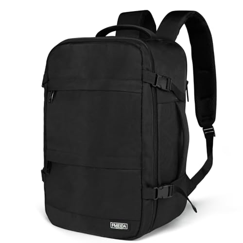 Fmeida Ryanair Handgepäck Rucksack 40x20x25 Reiserucksack Flugzeug 14 Zoll Laptop Rucksack Tasche Diebstahlsicherer Travel Backpack für Damen Herren Weekender Arbeit Reise Schwarz von Fmeida