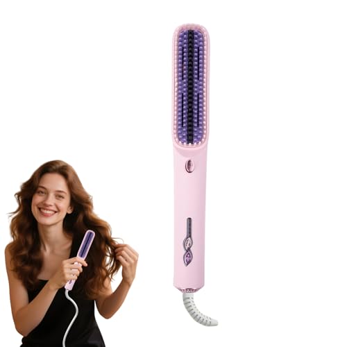FmtwPhn Bürsten Glätteisen Für Frauen - Ionen Lockenstyling Bürste | Anti-Verbrennung Sicherheits Heizbürste Für Reise Und Unterwegs von FmtwPhn