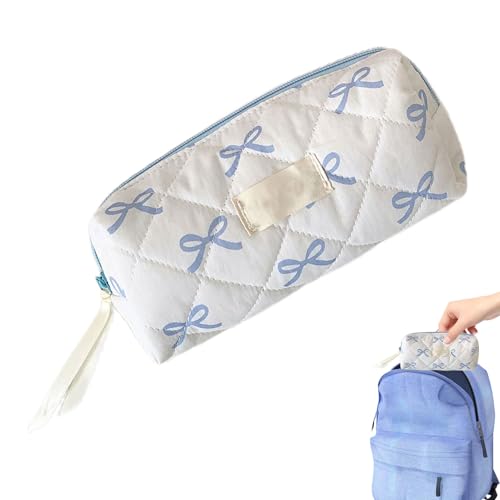 FmtwPhn Federmäppchen Mit Schleifen Bestickt Schleife Kosmetiktasche Federmäppchen Mädchen Großes Fassungsvermögen Schreibbedarf Organizer Für Schüler Lehrer Kinder Jugendliche Mädchen von FmtwPhn