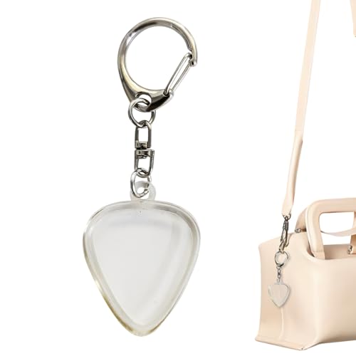 FmtwPhn Guitar Pick Holder | Transparente Herzförmige Plektron Hülle Schlüsselring | Musikinstrumentenzubehör Plektren Aufbewahrung Organizer Schlüsselanhänger Für Frauen Männer von FmtwPhn
