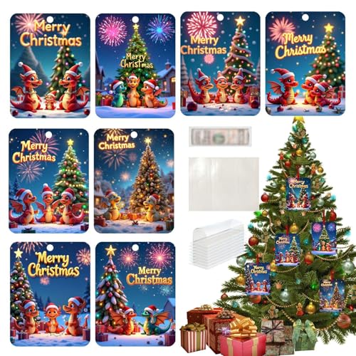 FmtwPhn Weihnachts-Geldkarten,Weihnachts-Geldkarten | -Geldhalter, Drachen-Geldkarten - Niedliche Weihnachtsornamente mit Umschlägen, Bargeld, Weihnachtszubehör für den Weihnachtsbaum von FmtwPhn