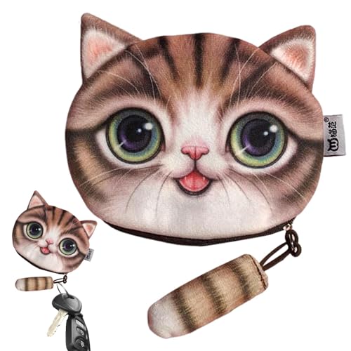 Animal Change -Geldbörsenmünzen - Tragbarer Münzbeutel, Münzgrundting Animal | Multifunktionales Plüsch -Katzen -Cartoon -Münz -Beutel, Mehrzweckkindermünzen Geldbeutel Tier Für Handy, Karten, Lippens von Fmzrbnih