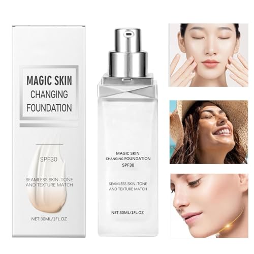 Color Changing Foundation - Foundation zur Anpassung des Schattens, tragbare Flüssigkeitsgrundierung für die Haut, langanhaltende Vollabdeckung der Grundierung, adaptive Foundation für Frauen von Fmzrbnih