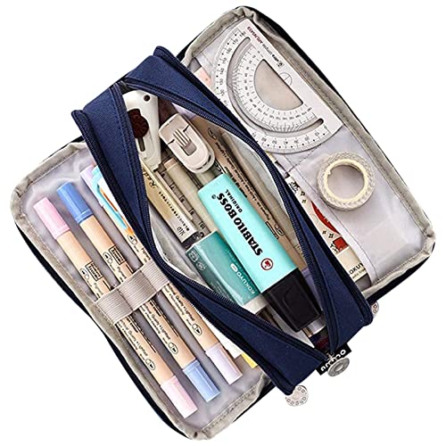 Federmäppchen Für Mädchen – Organizer Für Schule, College, Büro, Einfache Schreibwarentasche | Federmäppchen Mit Großem Fassungsvermögen Und 3 Fächern Für Teenager, Mädchen, Erwachsene, Studenten, (8, von Fmzrbnih