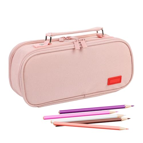 Fmzrbnih Federmäppchen mit Reißverschluss, tragbare Tasche für Bleistifte mit Griff – Stifthalter für Make-up im Schlafsaal im Freien Reisen Handwerk Keramik Klassenzimmer Schreibtisch Schule Wandbild von Fmzrbnih