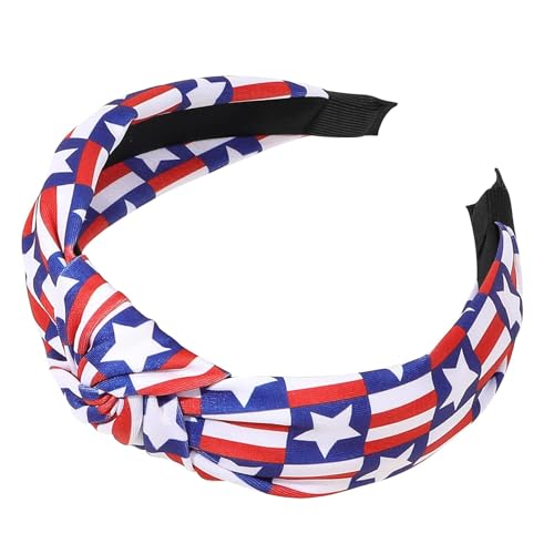 Haarband zum 4. Juli, patriotischer rutschfester Haarreif – weicher Haarschmuck, Flaggen-Kopfschmuck für Make-up, Workout von Fmzrbnih