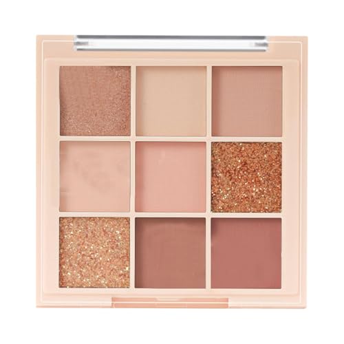 Lidschatten-Make-up-Palette – Schimmernde Glitzer-Make-up-Palette, Lidschatten-Palette Für Anfänger | 9 Farben Tragbares Design Mattes Lidschattenpulver, Lidschatten-Make-up-Palette Für Frauen Und Mäd von Fmzrbnih