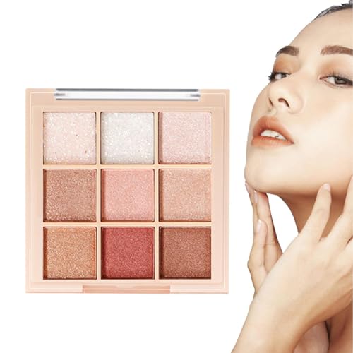 Lidschatten-Make-up-Palette – Schimmernde Glitzer-Make-up-Palette, Lidschatten-Palette Für Anfänger | 9 Farben Tragbares Design Mattes Lidschattenpulver, Lidschatten-Make-up-Palette Für Frauen Und Mäd von Fmzrbnih