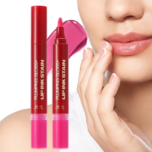 Lippenöl Liner Set - Feuchtigkeitsstratende Lippen Gloss, Doppelkopf - -Liner | Lang Anhaltende Feuchtigkeitsspendende Lippenmakeup, Nahrhaftes Gloss-Kit Für Mädchen, Frauen, Alltägliche Schönheit von Fmzrbnih