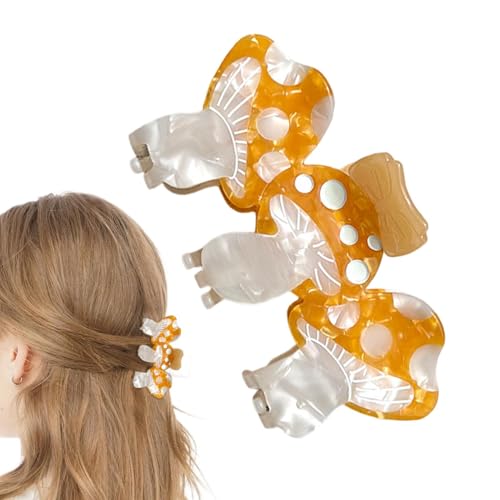 Pilz-Haarspange – Pilz-Haarklammern, Tragbare Niedliche Haarklammer | Multifunktionaler Lustiger Pilz-Haarschneider, Modische Krallenklammern Für Frauen Und Mädchen, (Rot, Schwarz, Gelb) (4,33 X 2,36 von Fmzrbnih