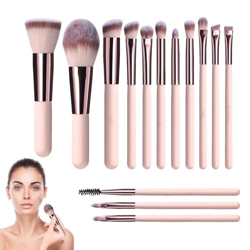 Reise- -Pinsel-Set – 14-teiliges Make-up-Reiseset, Reise-Make-up-Pinsel-Set | Kleine Tragbare Make-up-Pinsel-Sets Für Frauen, Make-up-Pinsel-Set Mit LED-Spiegel Und Aufbewahrungsbox Für Erwachsene, von Fmzrbnih