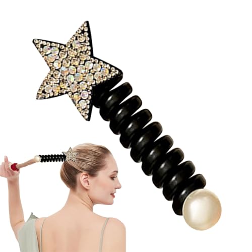 Telefon Draht Haarbänder - Wasserdichte Pferdeschwanz -Zöpfe, Haarbindungen Frauen | Strasssteine ​​Spiral Hair Bindes Telefonkabel, Multifunktionales Accessoire Mit Festem Haarseil Für Mädchen Kinder von Fmzrbnih