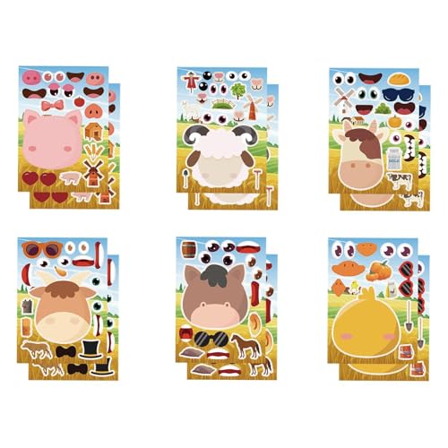 Tiergesichtsaufkleber - Erstellen Sie Ein Gesichtsaufkleber, Tierhandwerk Kinder | Portable Erstellen Sie Ihr Eigenes Aufkleber -Kit, Entwerfen Sie Ein Gesichtsaufkleber, Aufkleberblätter Für Goodie - von Fmzrbnih