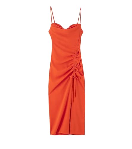 Damen-Midikleid mit V-Ausschnitt, Vintage-Stil, Kordelzug, Reißverschluss, rückenfrei, Spaghettiträger, Partykleider, 1, Groß Damen-Midikleid mit V-Ausschnitt, Vintage-Stil, Kordelzug, Reißverschluss, rückenfrei, Spaghettiträger, Partykleider, 1, Groß von Fnfmrfmr