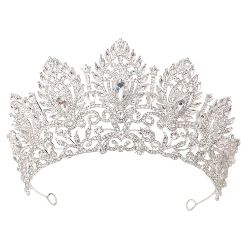 Damen Strass Tiaras Krone Braut Hochzeit Diadem Prinzessin Party Haarkleid Schmuck Silber Weiß von Fnfmrfmr