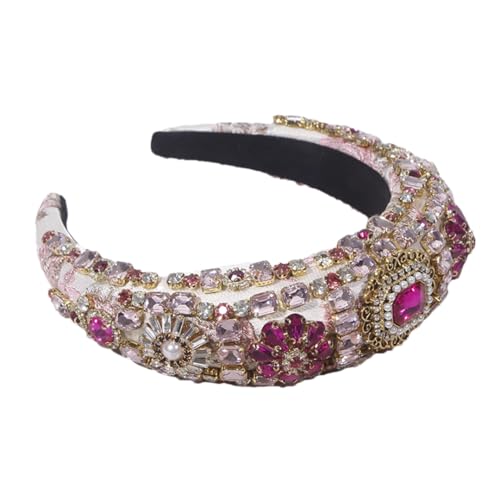 Fnfmrfmr Ay07-Pnnrk Haarbänder mit Strasssteinen, breite Haarbänder für Damen, Party, elastisches Haarband, Haarschmuck, Haarreifen von Fnfmrfmr