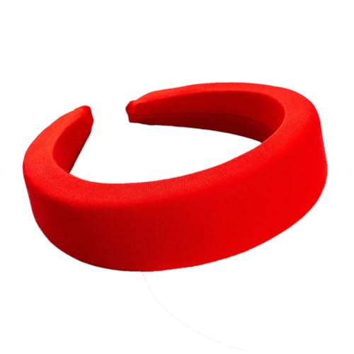 Fnfmrfmr Breiter Haarreif mit Strasssteinen, für Damen, Party, elastisches Haarband, Haar-Accessoires, Ay15-Rot von Fnfmrfmr