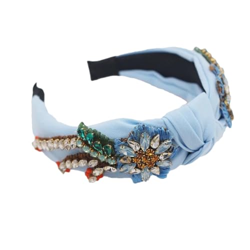Fnfmrfmr Damen Stoff-Stirnband, gewebter Strass, geometrisches Haar-Accessoire, Kopfbedeckung, 5 von Fnfmrfmr