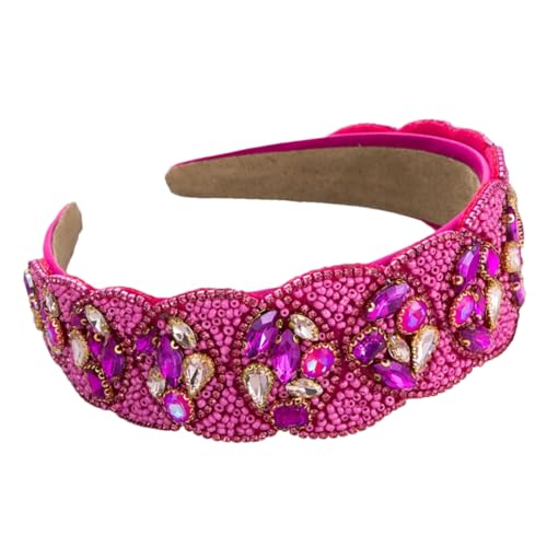 Gepolsterte Damen-Haarbänder mit Strasssteinen, Pailletten, Perlen, breit, Haarschmuck, Haarbänder, 14 Rosen von Fnfmrfmr