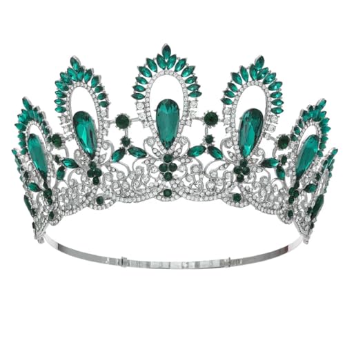 Miss Universe Strass Krone ganze runde Braut Diademe Kronen Königin Partyspiel Diadem Hochzeit Haar Silber EN8 von Fnfmrfmr