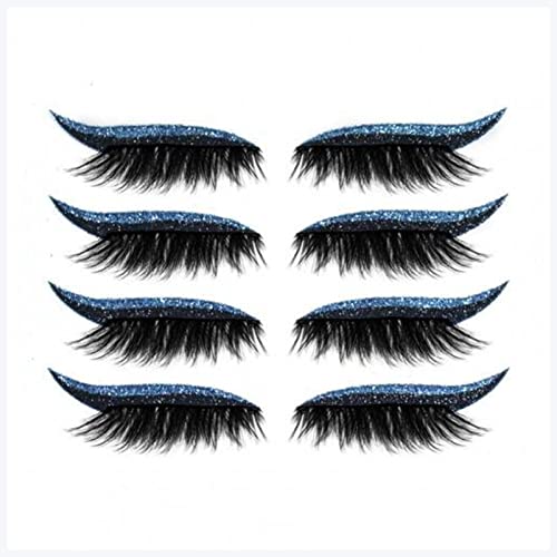 Doppel augenlid aufkleber 4 Paare Lidschatten Aufkleber Wimpern Aufkleber Mode Augen Aufkleber Makeup Eyeliner Attraktiver Wiederverwendbarer Kunststoff-Augenlid-Make-up-Aufkleber Eyeliner aufkleber ( von FnnEmg