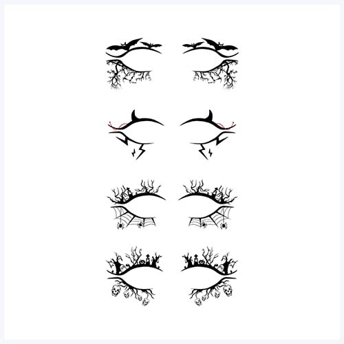 Doppel augenlid aufkleber 4 Paare Lidschatten Eyeliner Aufkleber Halloween Makeup Werkzeug Bat Spinne Horror Mode Party Dekoration Eye Sticker Makeup Eyeliner aufkleber (Size : China) von FnnEmg