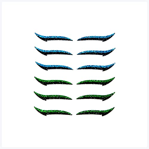 Doppel augenlid aufkleber 6Pairs Bunte wiederverwendbare Eyeliner Aufkleber Langleuchte Selbstklebende Augenlidstreifen Katze Auge Gefälschte Wimpern Glitter Lidschatten Make-up Eyeliner aufkleber (S von FnnEmg