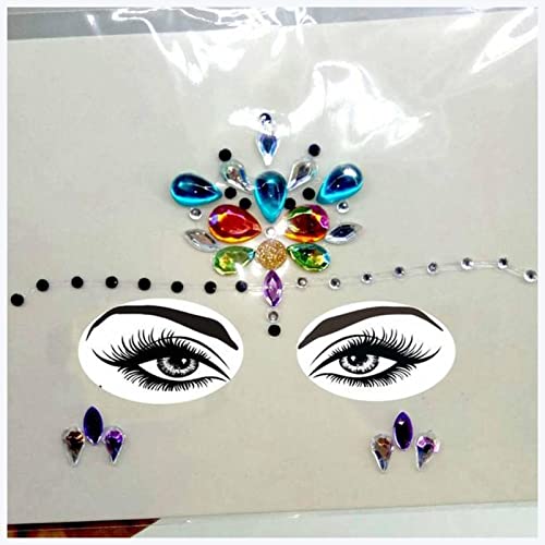 Doppel augenlid aufkleber Neue Acrylharz-Bohrstab Bindi-Aufkleber Handgepickt Böhmen und Tribal-Stil Gesichts- und Augenjuwelen Stirnstufe Bühne Dekor Aufkleber Eyeliner aufkleber (Size : 18) von FnnEmg