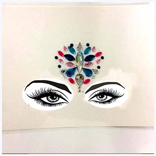 Doppel augenlid aufkleber Neue Acrylharz-Bohrstab Bindi-Aufkleber Handgepickt Böhmen und Tribal-Stil Gesichts- und Augenjuwelen Stirnstufe Bühne Dekor Aufkleber Eyeliner aufkleber (Size : 26) von FnnEmg