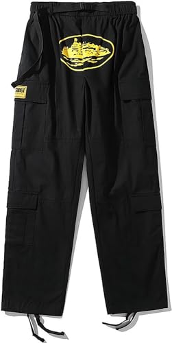 Minus Two Cargo Y2K Hose, 2023 Harajuku Hip-Hop-Cargohose, 90er Hip Hop Kleidung Damen, Stylische, Atmungsaktive Jogginghose mit Mehreren Taschen und Bund Y2K Hip Hop Hose-Gelb||M von FnnEmg